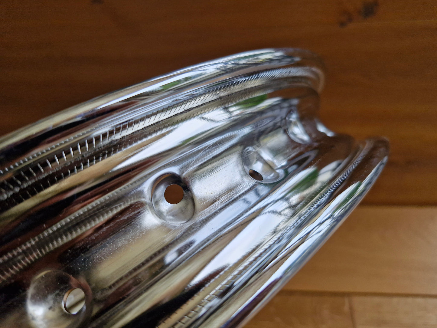 Chrome rim NSU Lux, Max half hub - 1.85 x 19" 36 hole perfect fit with safety notch