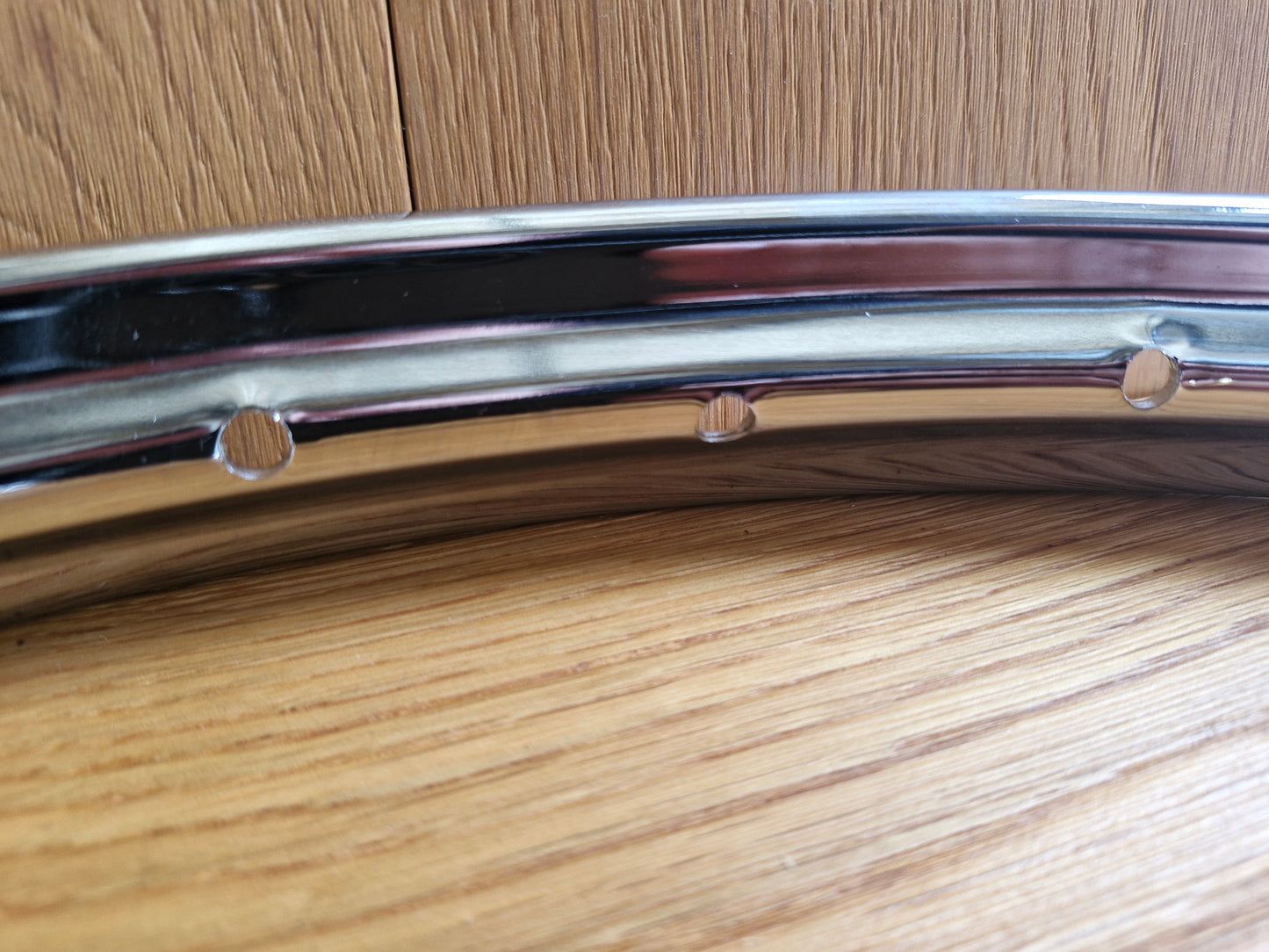 Chrome rim NSU Lux, Max half hub - 2.15 x 19" 36 hole perfect fit with safety notch