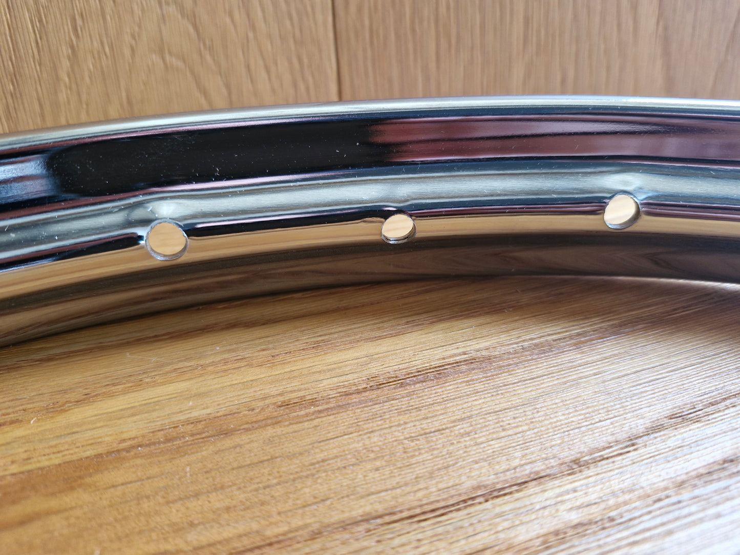 Chrome rim NSU Lux, Max half hub - 2.15 x 19" 36 hole perfect fit with safety notch