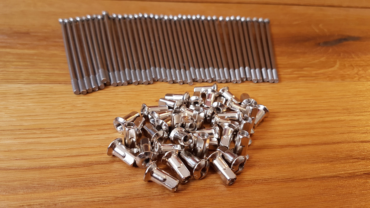 Speichen BMW R51/3 R67, R67/2 R67/3 R68 Vollnabe Edelstahl VA mit Nippel 6, 40 oder 80 Stück Oldtimer Ersatzteile
