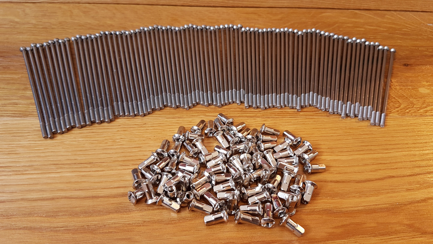 Speichen BMW R51/3 R67, R67/2 R67/3 R68 Vollnabe Edelstahl VA mit Nippel 6, 40 oder 80 Stück Oldtimer Ersatzteile