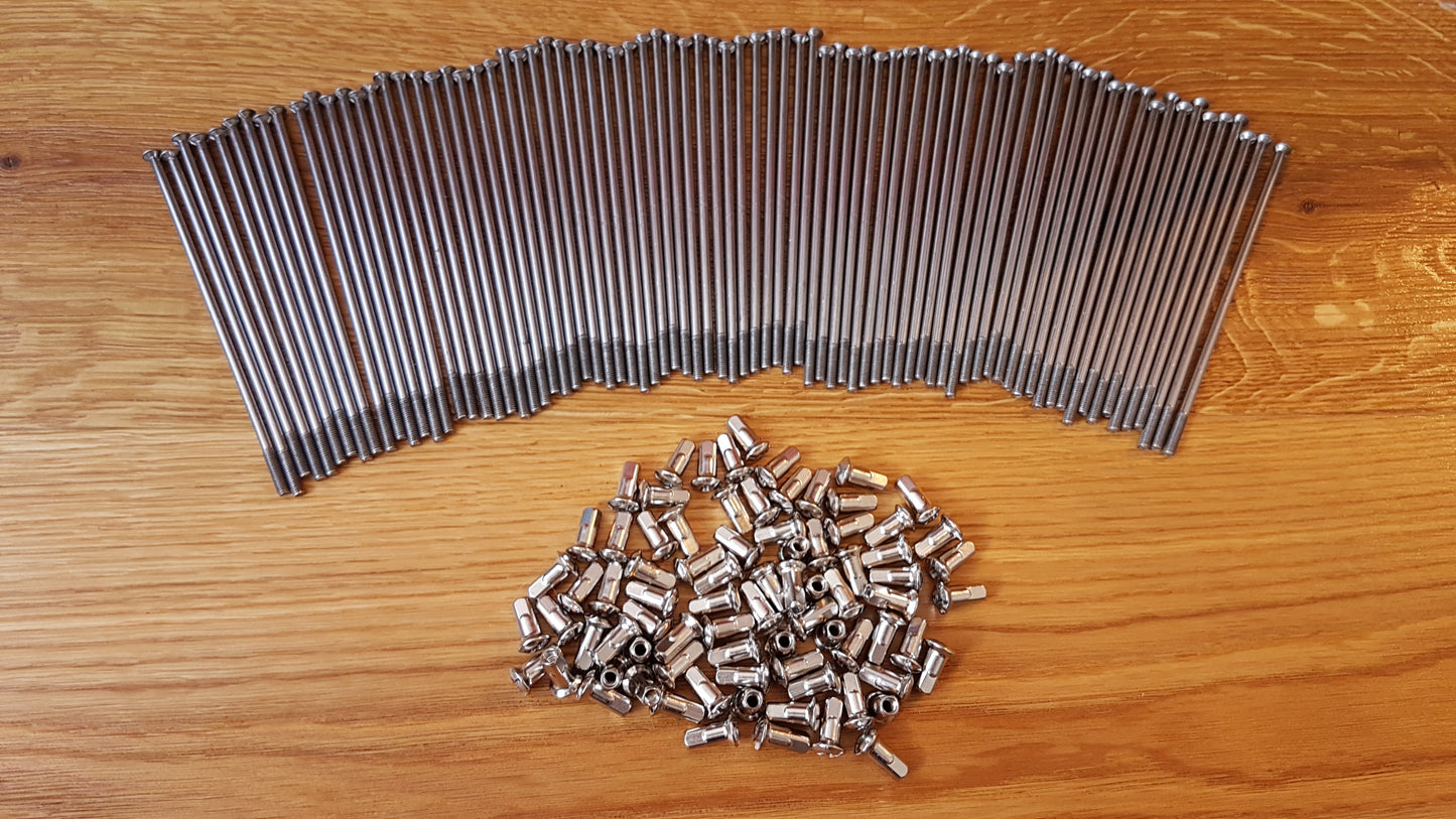 NEW REINFORCED 4mm spokes Moto Guzzi V7 850 GT stainless steel VA with nipples 6, 40 or 80 pieces vintage car spare parts