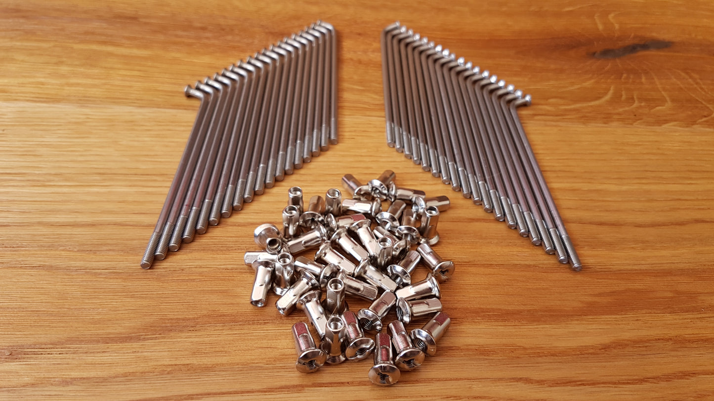 Spokes Zündapp Bergsteiger M25 M50 REINFORCED stainless steel VA with nipples 6, 36 or 72 pieces vintage car spare parts