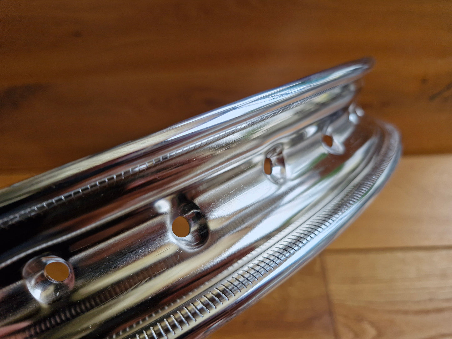 Chrome rim NSU Fox (2 stroke 4 stroke) - 1.50 x 19" 36 hole perfect fit without lettering