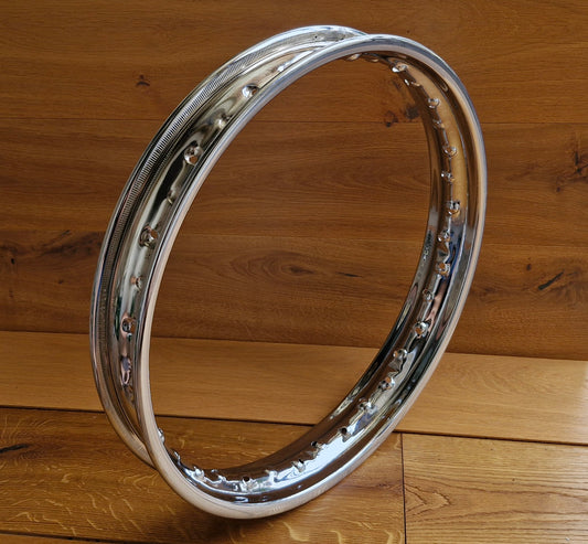 Chrome rim Triumph BDG 250 L SL &amp; Boss - 2.15 x 19" 36 hole perfect fit with safety notch