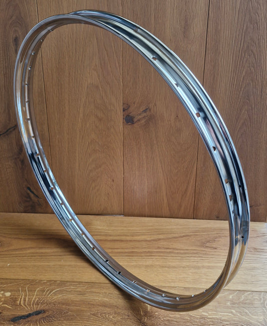 Chrome rim NSU Lux, Max half hub - 2.15 x 19" 36 hole perfect fit with safety notch